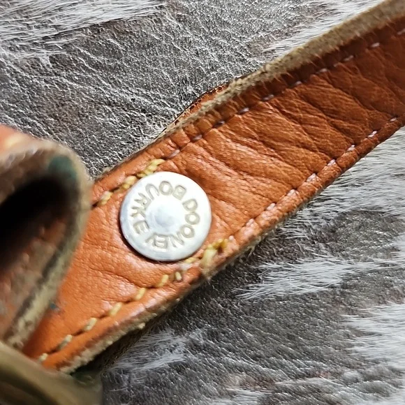 Dooney & Bourke Vintage All Weather Leather Saddle Crossbody Black & Tan - Picture 5 of 10